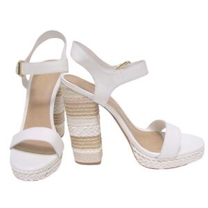 ALDO Huglag White Platform Sandals - Size 8